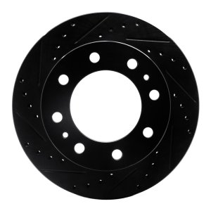Ford E-450 Super Duty Brake Rotor (1) - Rear Left - R1 Concepts - Drilled & Slotted - Black - `08-`20